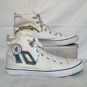 Rocawear White High-Top Sneakers with Lightning Bolt and #10 Men’s size 13